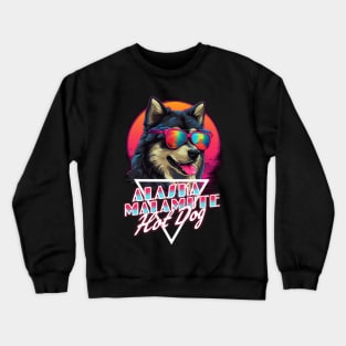 Retro Wave Alaska Malmute Hot Dog Shirt Crewneck Sweatshirt